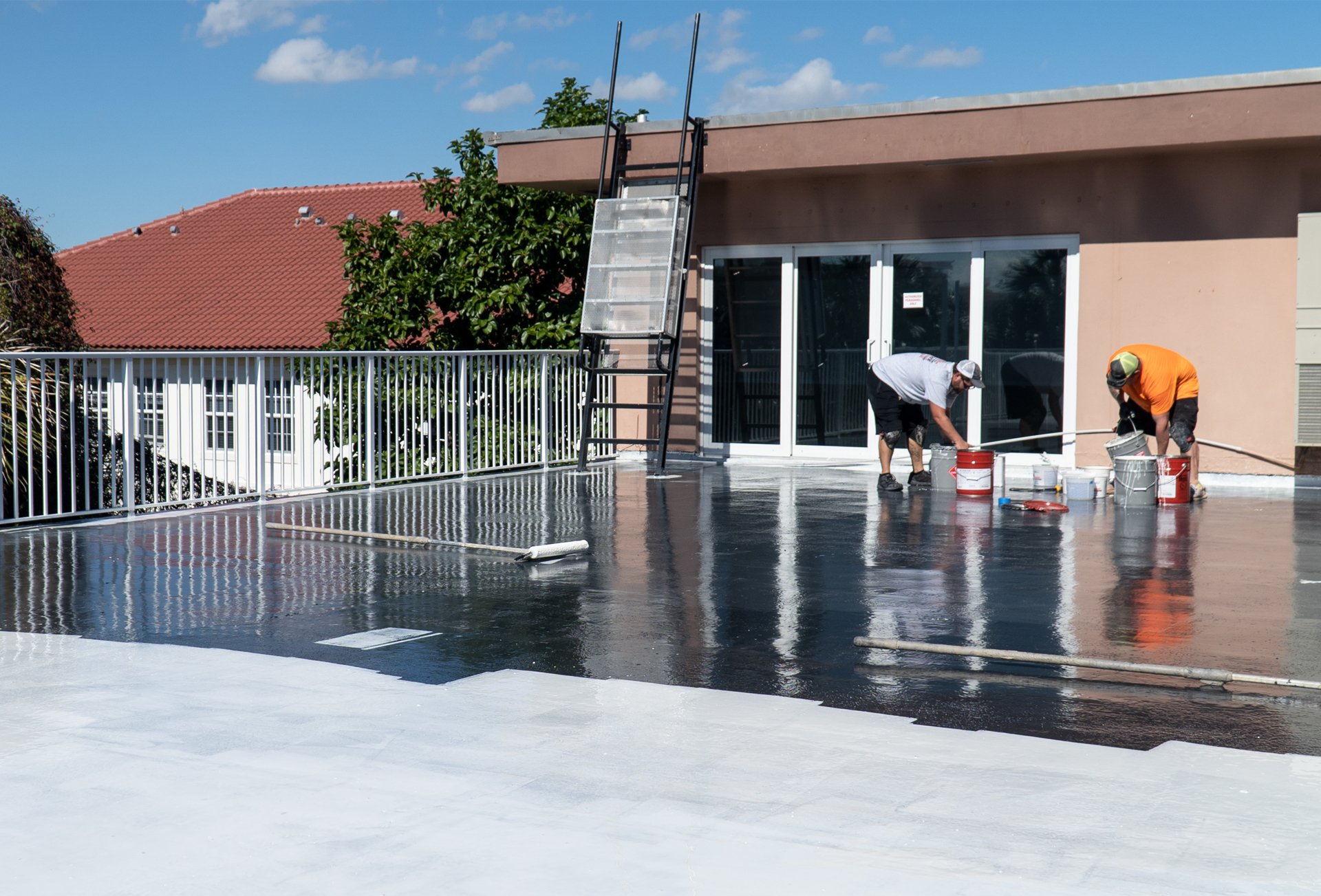 Tru Colors Contracting team waterproofing Florida Roof Terrace