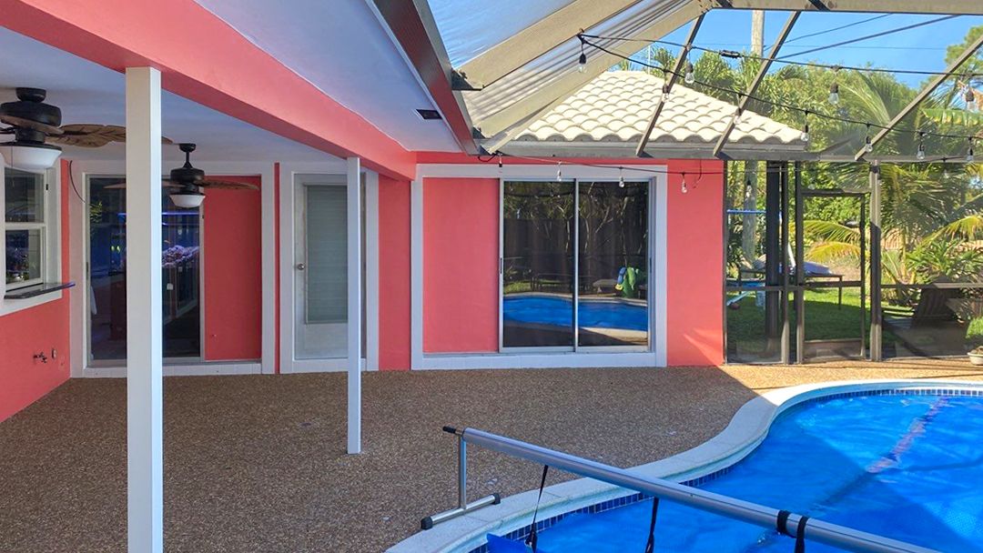 Coral Pink painted exterior home