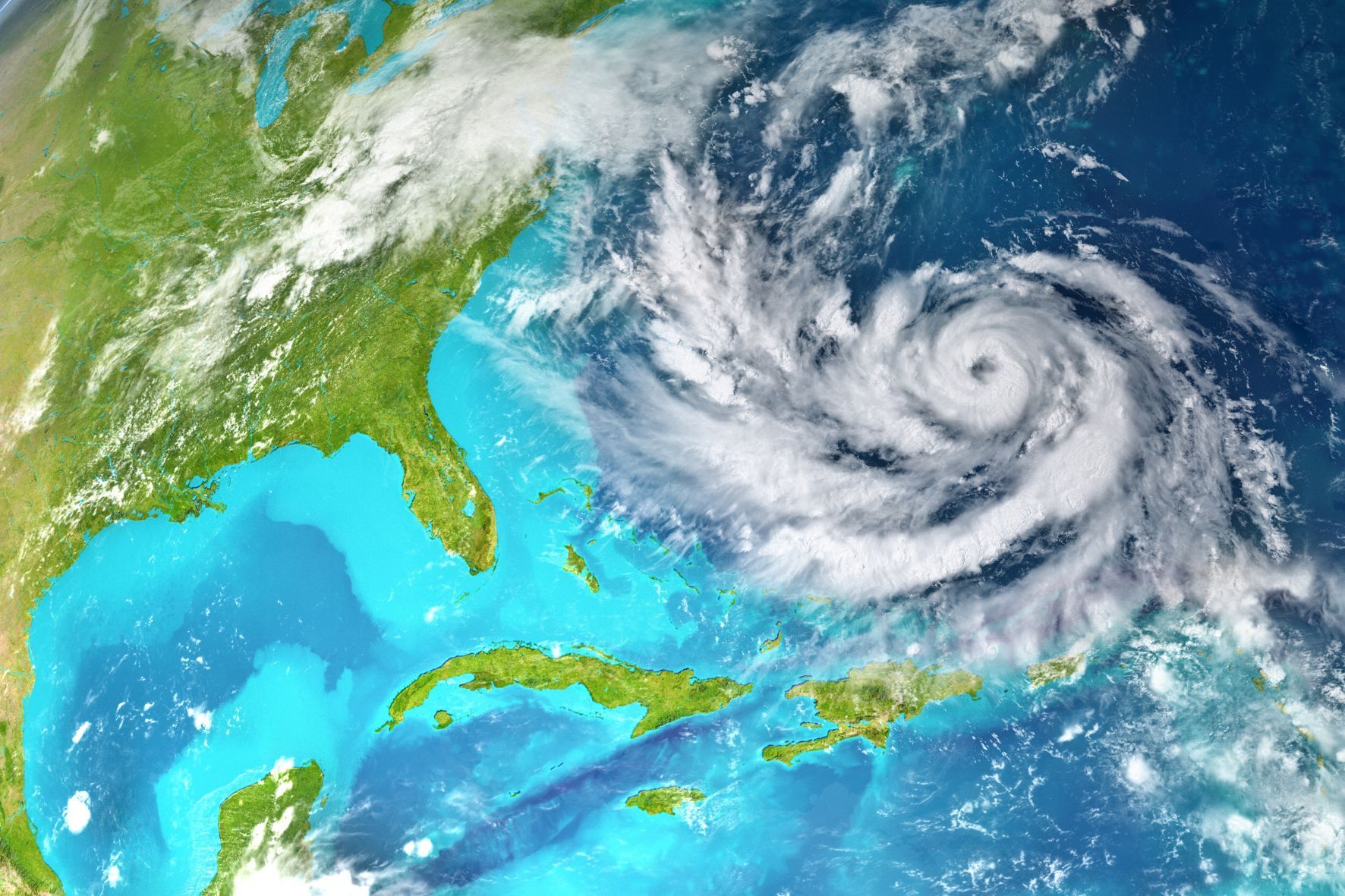 View of hurricane forming near Florida