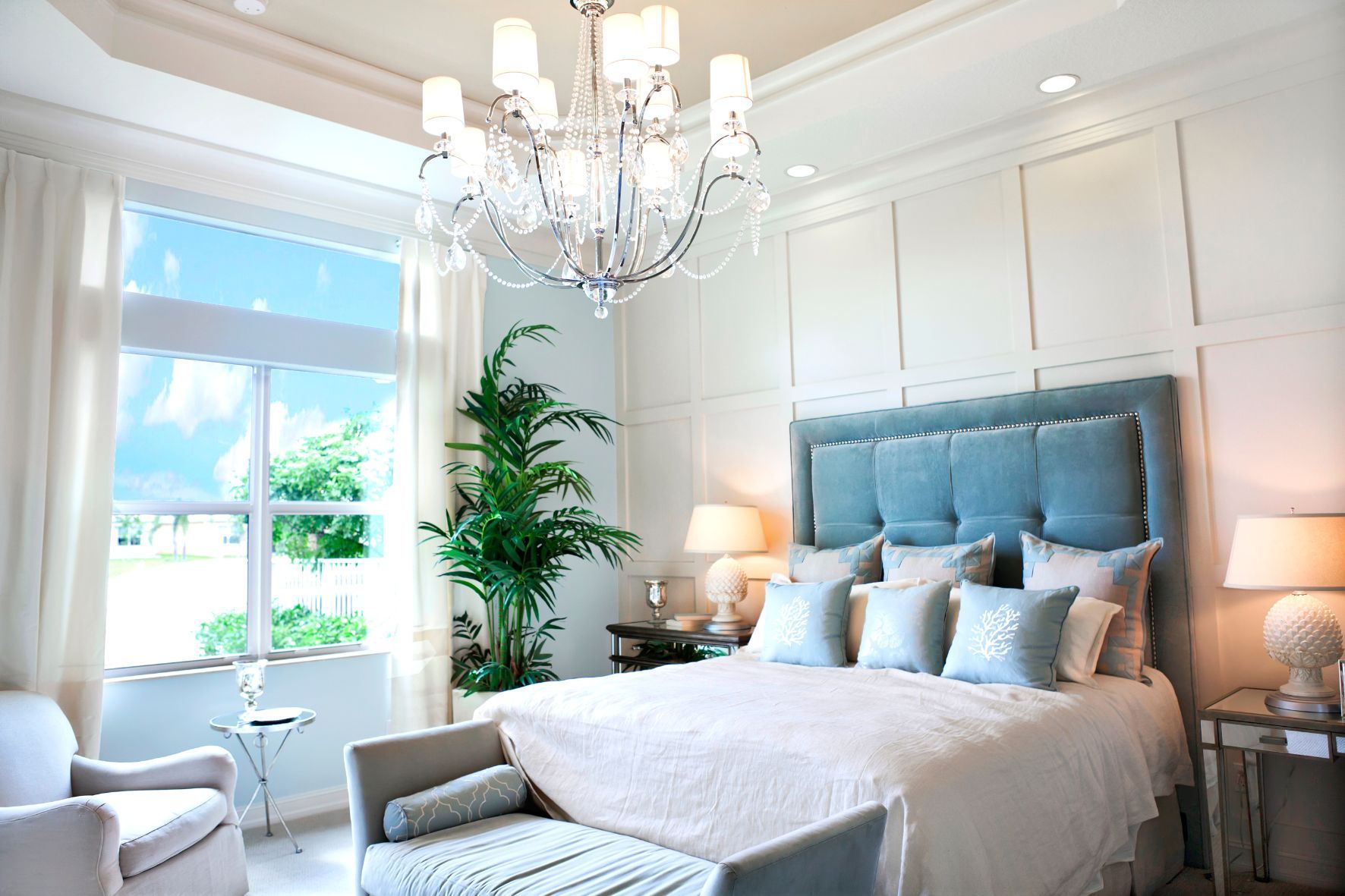 Florida Bedroom with coastal design elements