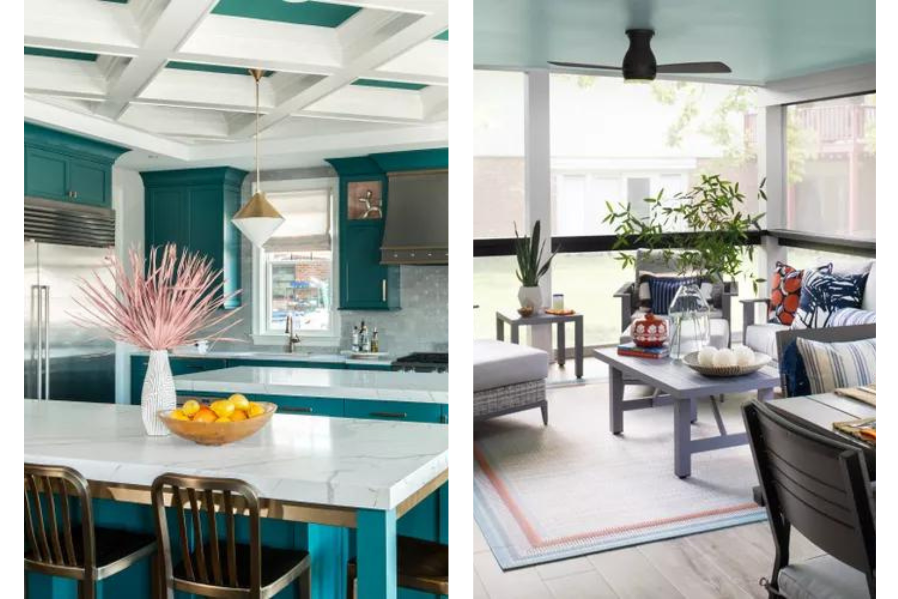 Ceiling painted Majestic blue by benjamin moore and swimming by sherwin williams