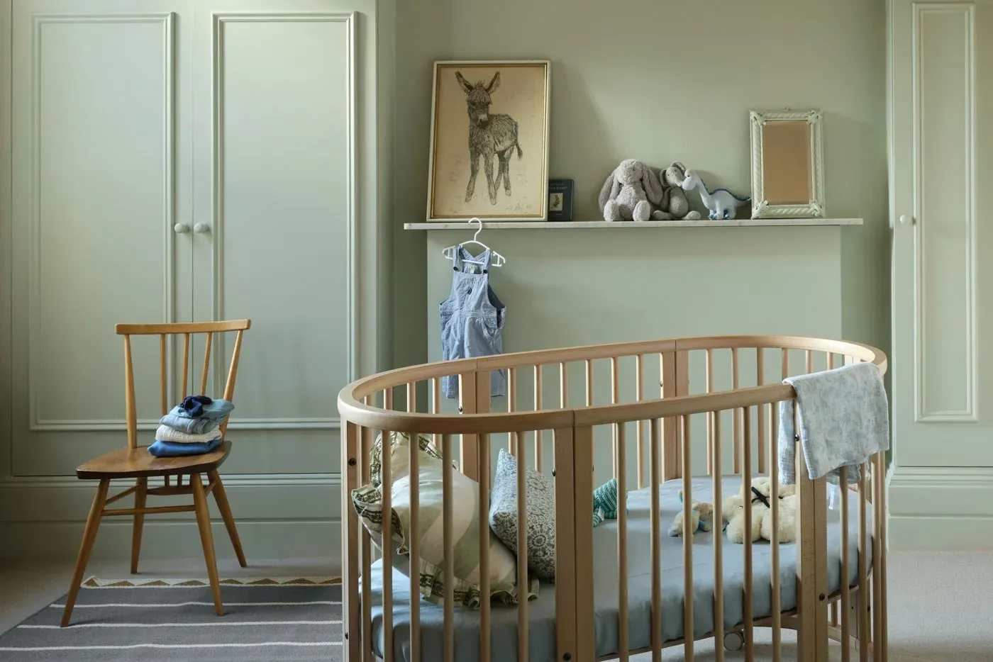 Nursery painted with light green color drench