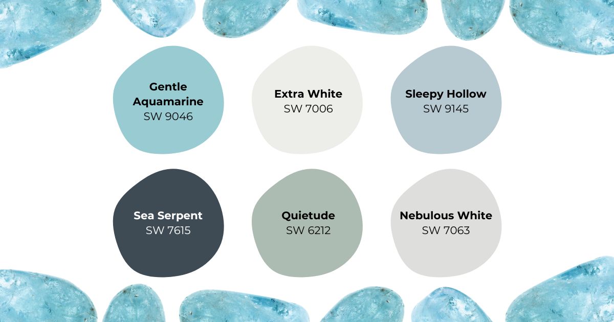 Aquamarine birthstone palette