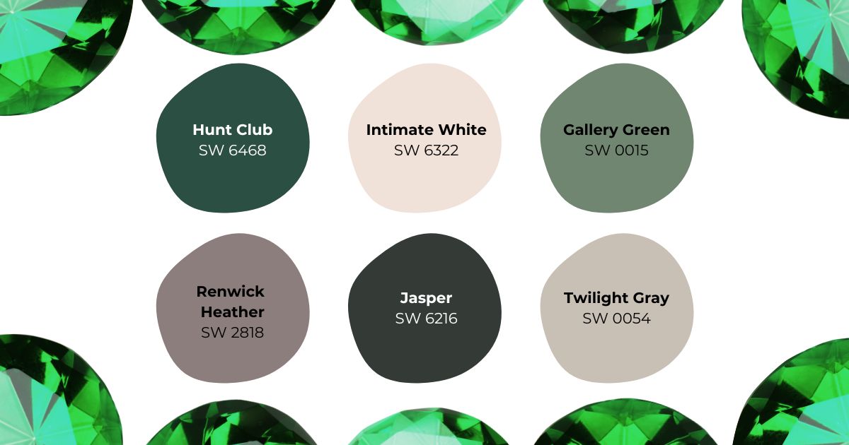 Emerald birthstone palette