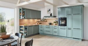 Green painted kitchen in south florida