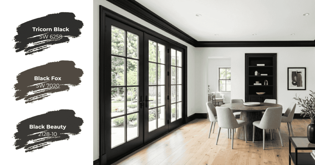 White interior with black trim - Tru Colors Contracting White interior with black trim