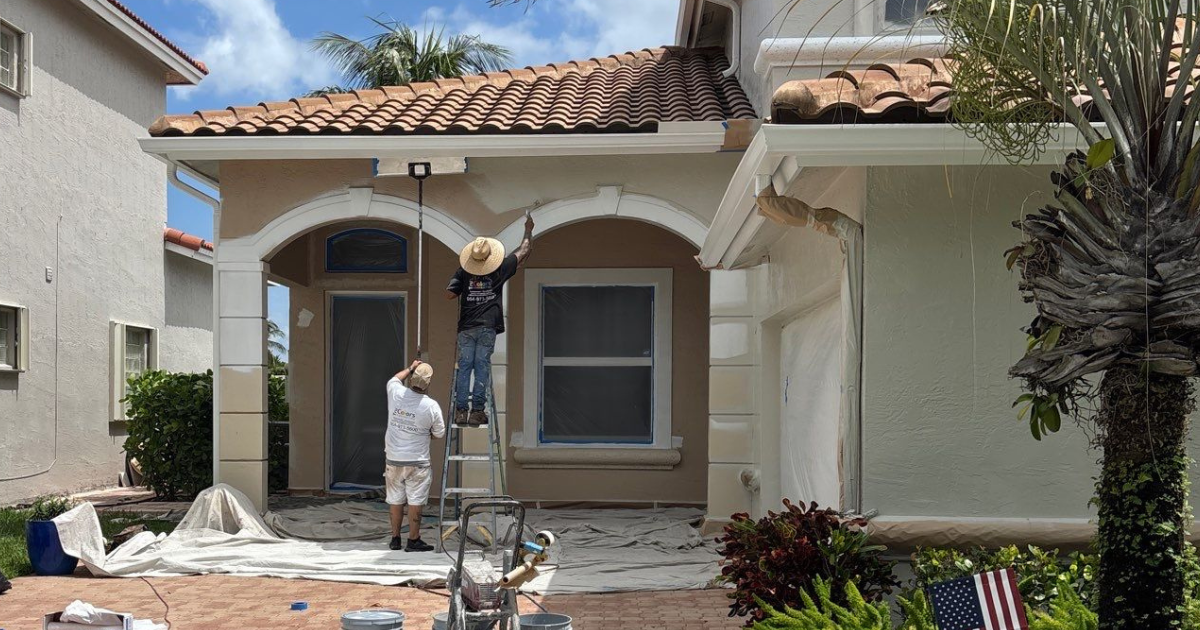 Exterior painting prep in south florida