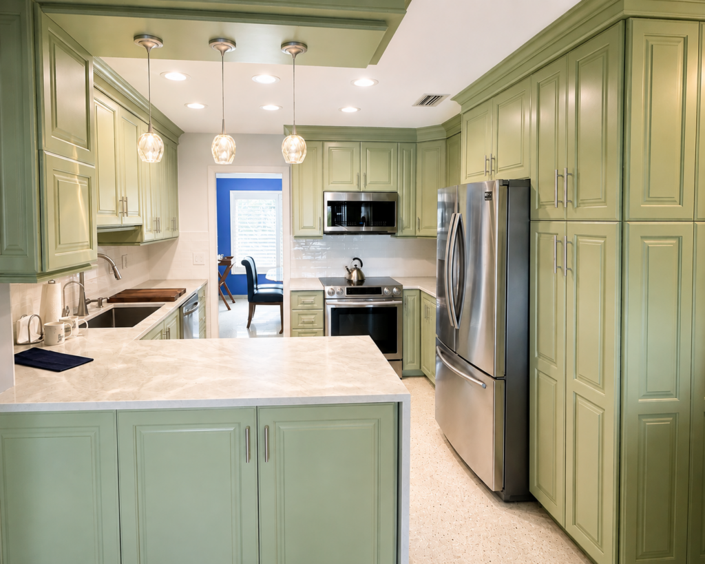green kitchen in south florida