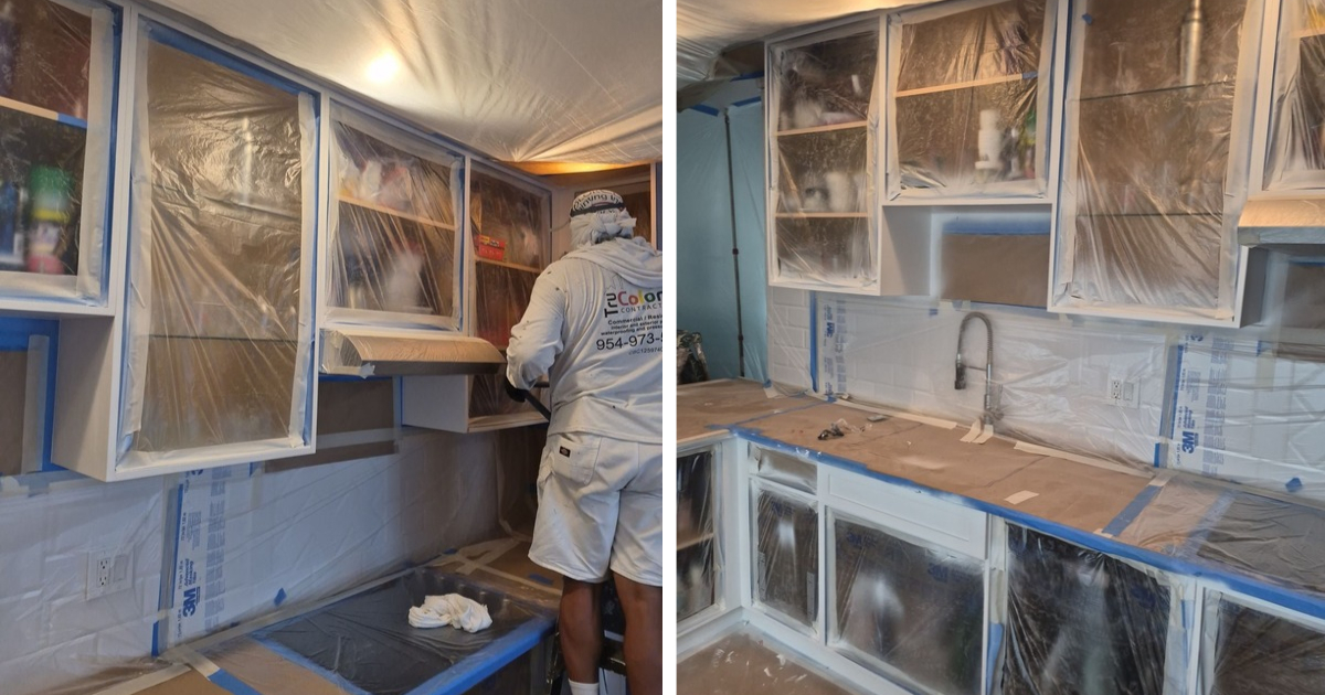 Tru Colors Contracting cabinet painting prep - Tru Colors Contracting Cabinet painting prep